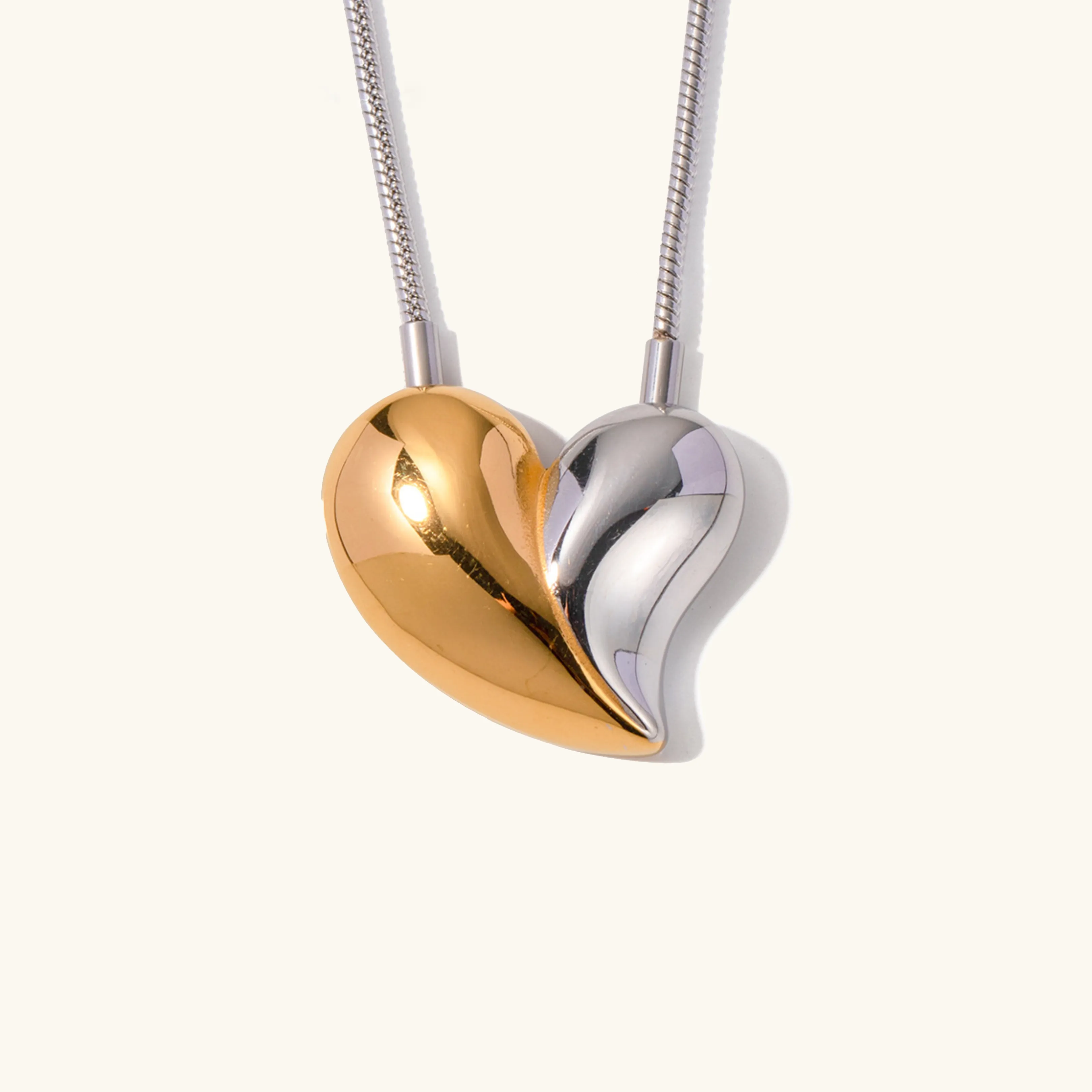 Dorothea Two Tone Heart Necklace