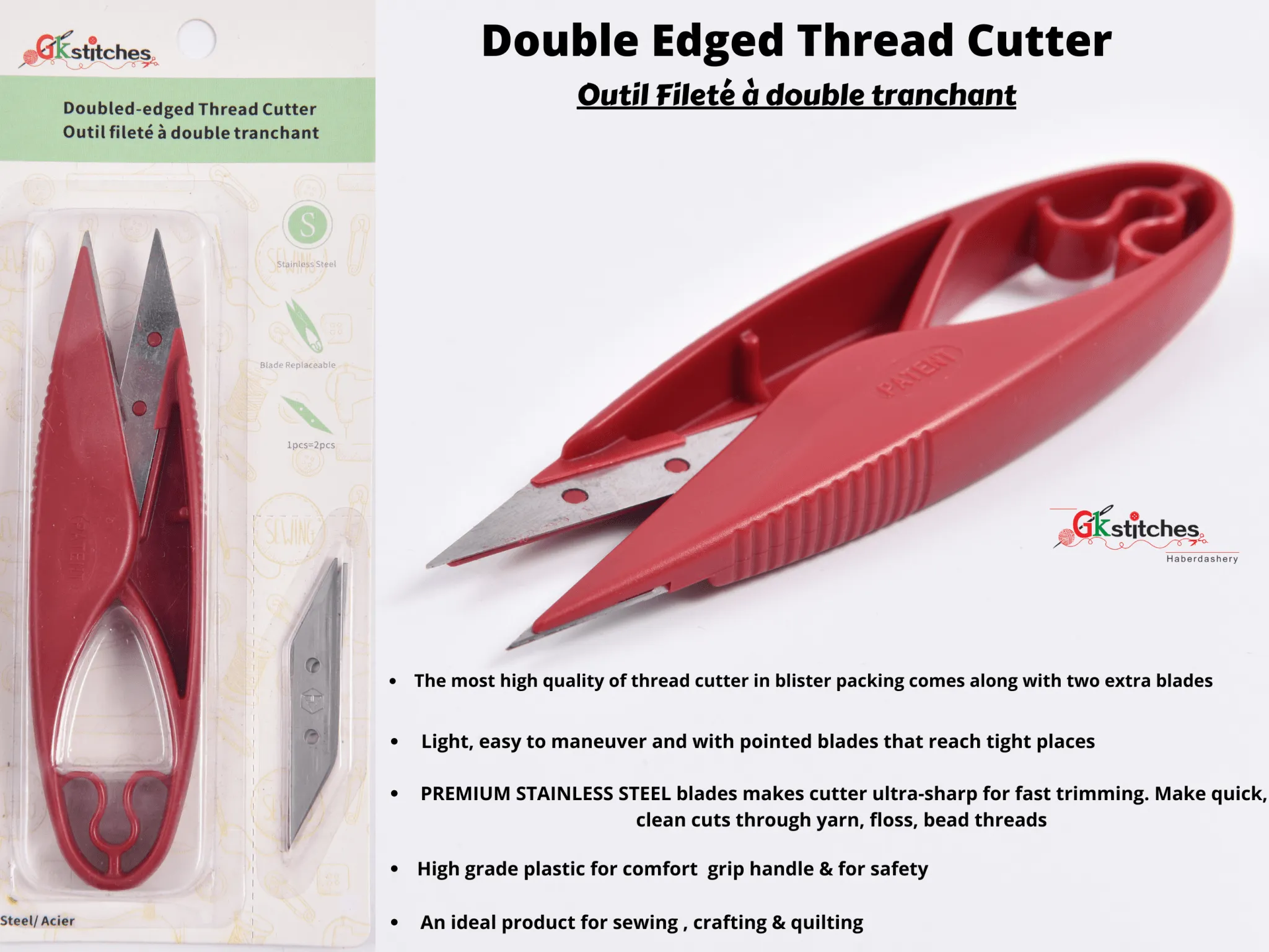 Double edged Thread Cutter