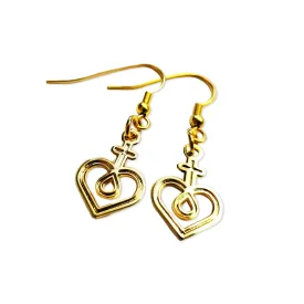 Earrings — Gold Tone Dangled