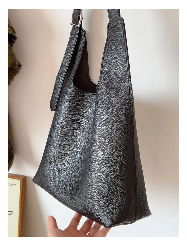 Elena Handbags Simple Leather Tote Bag