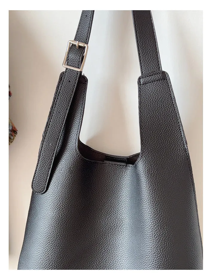 Elena Handbags Simple Leather Tote Bag