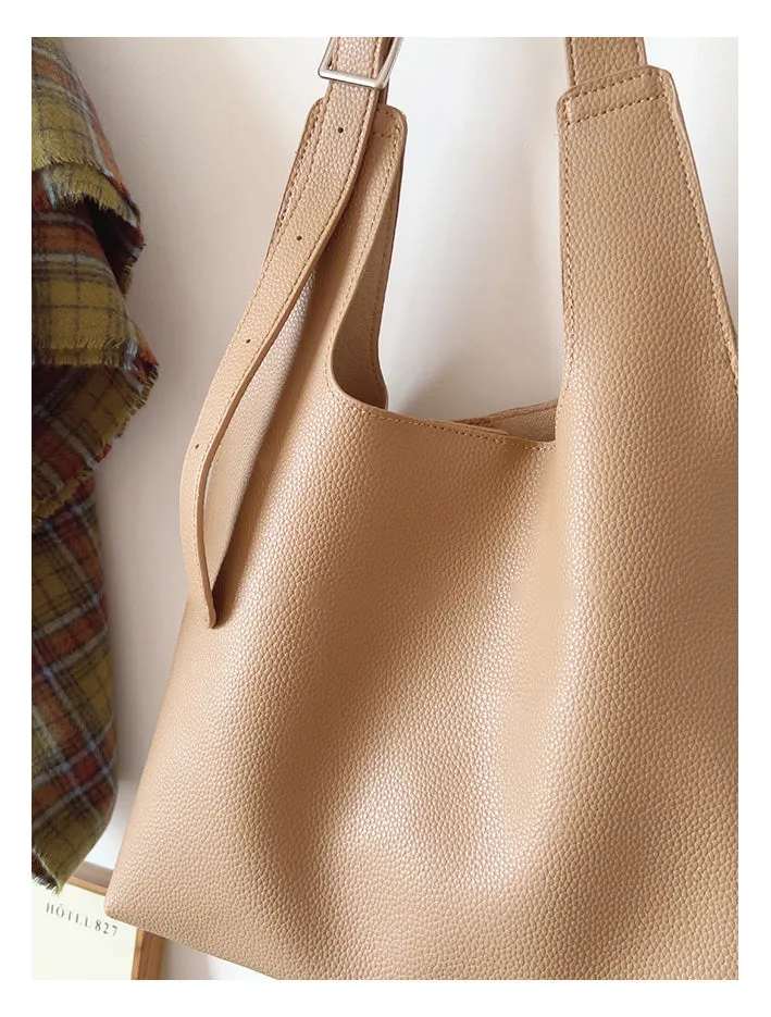 Elena Handbags Simple Leather Tote Bag