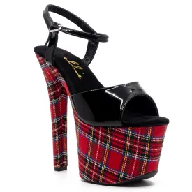 Ellie Shoes Mary 7" Stiletto Plaid Platform Sandal