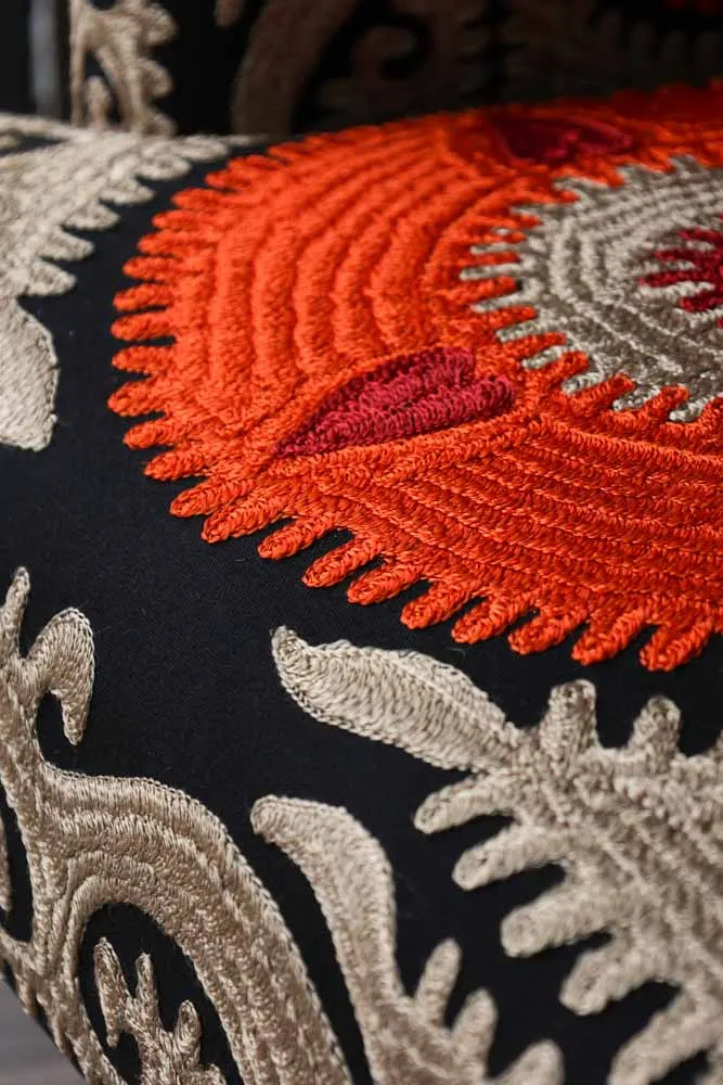 Embroidered Folk Pattern Armchair