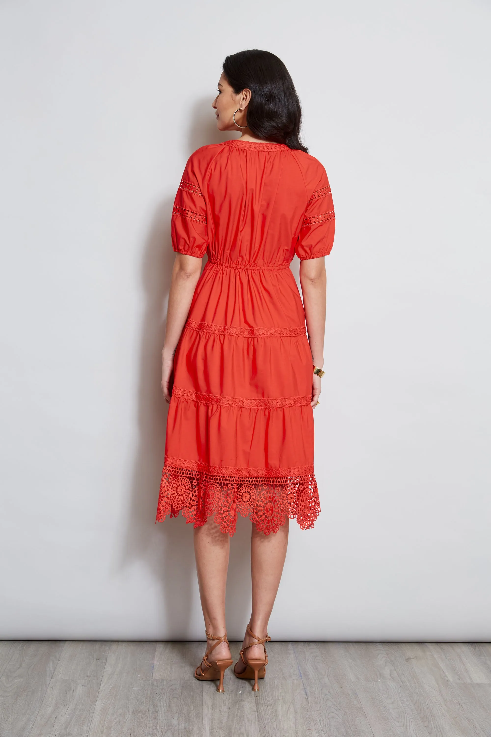 Embroidered Short Sleeve Dress