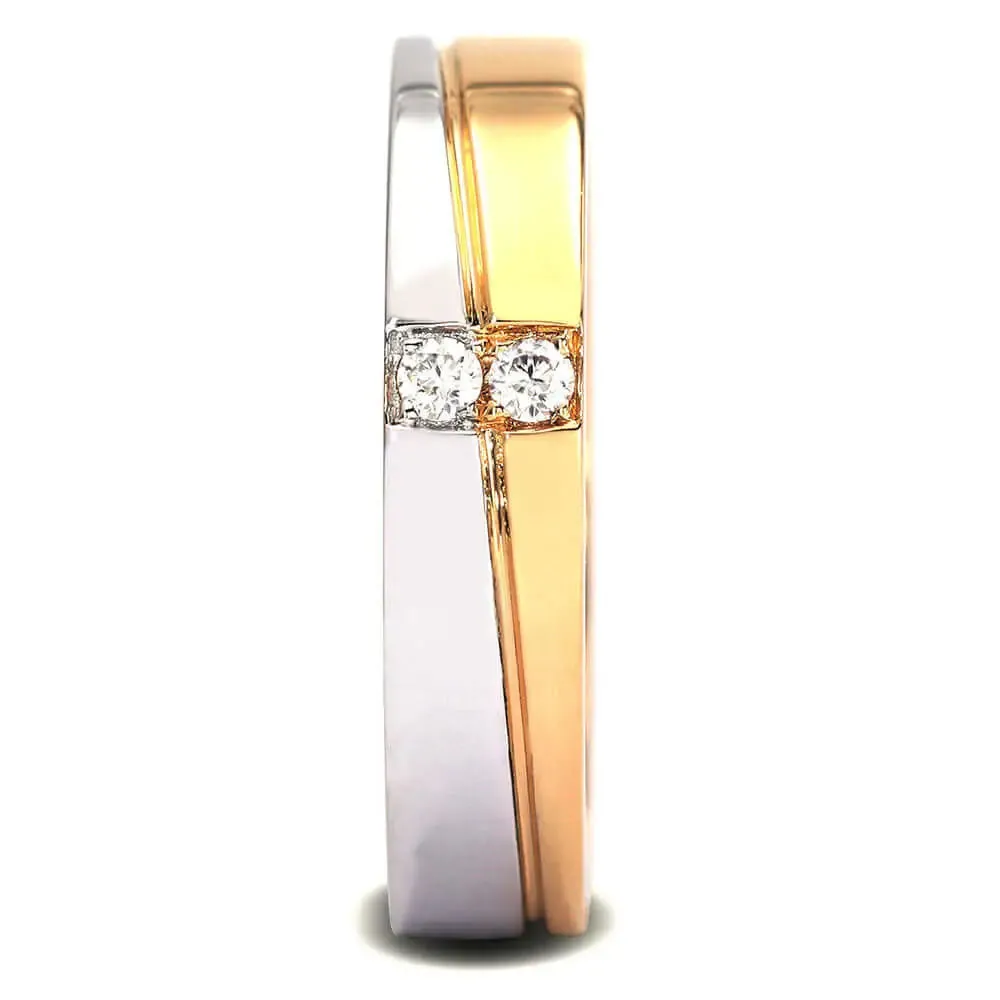 Erin Moissanite Full Eternity and Two Tone Wedding Rings in 18K Gold