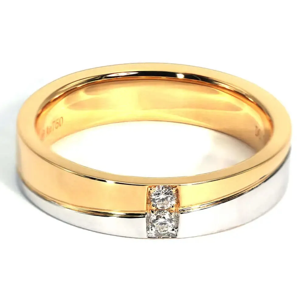 Erin Moissanite Full Eternity and Two Tone Wedding Rings in 18K Gold