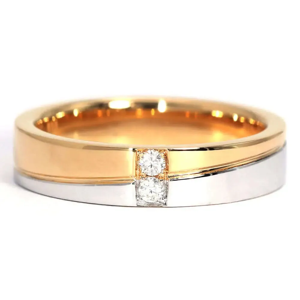 Erin Moissanite Full Eternity and Two Tone Wedding Rings in 18K Gold