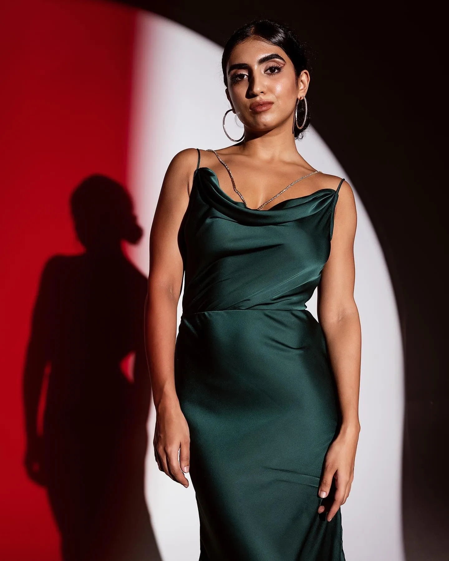 Esmerelda Emerald Armani Satin Slip Gown