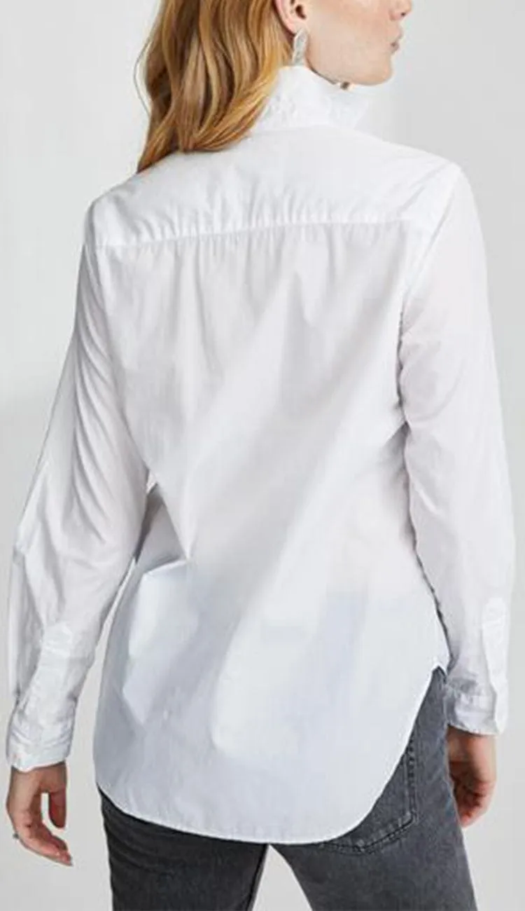 Frank Super Fine Poplin White Button Down Shirt