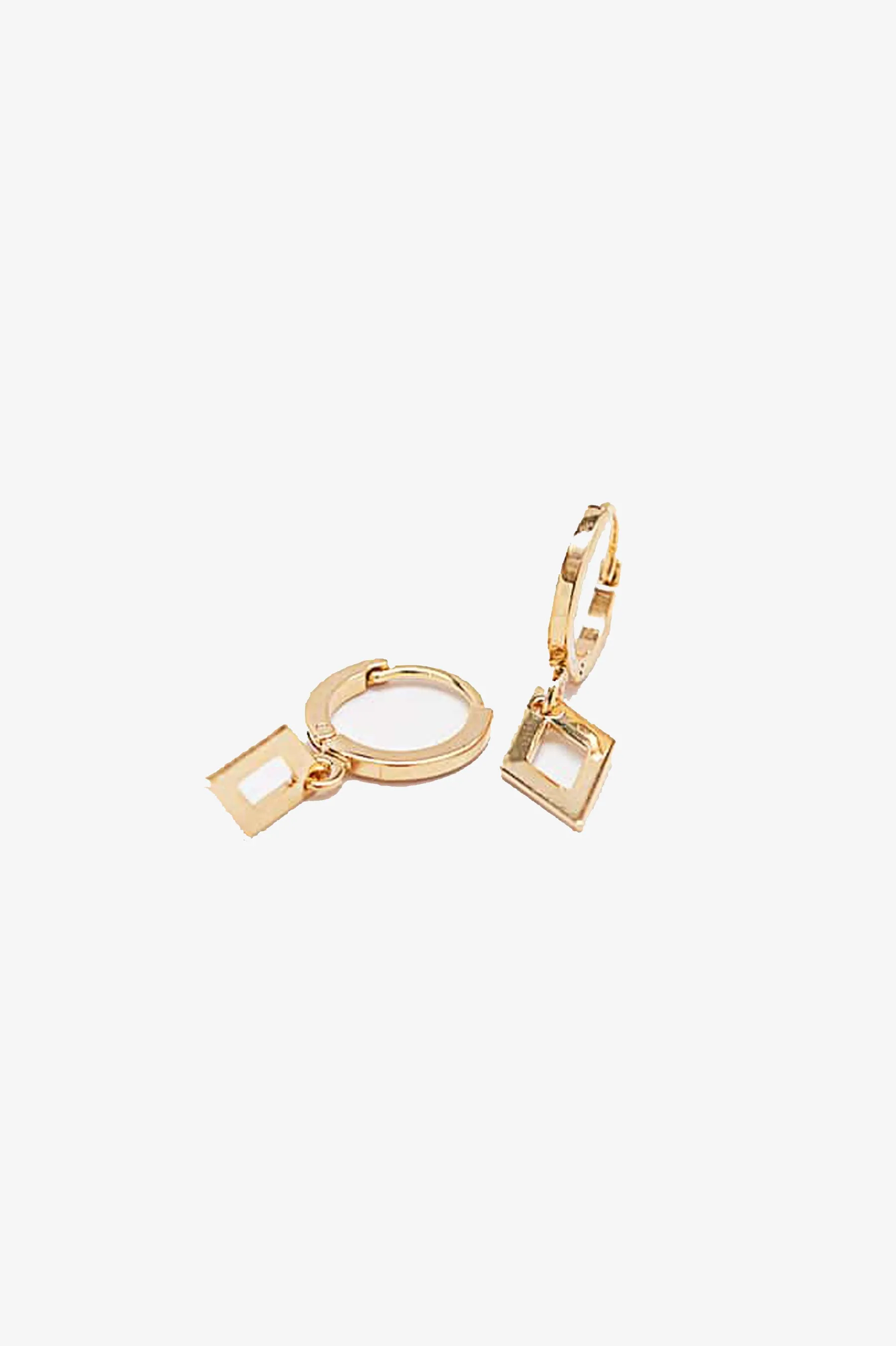 Geometric Diamond Huggie Earrings