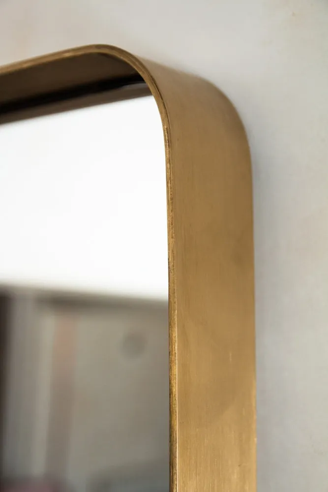 Giant Slim Full-Length Mirror With Rounded Gold Surround