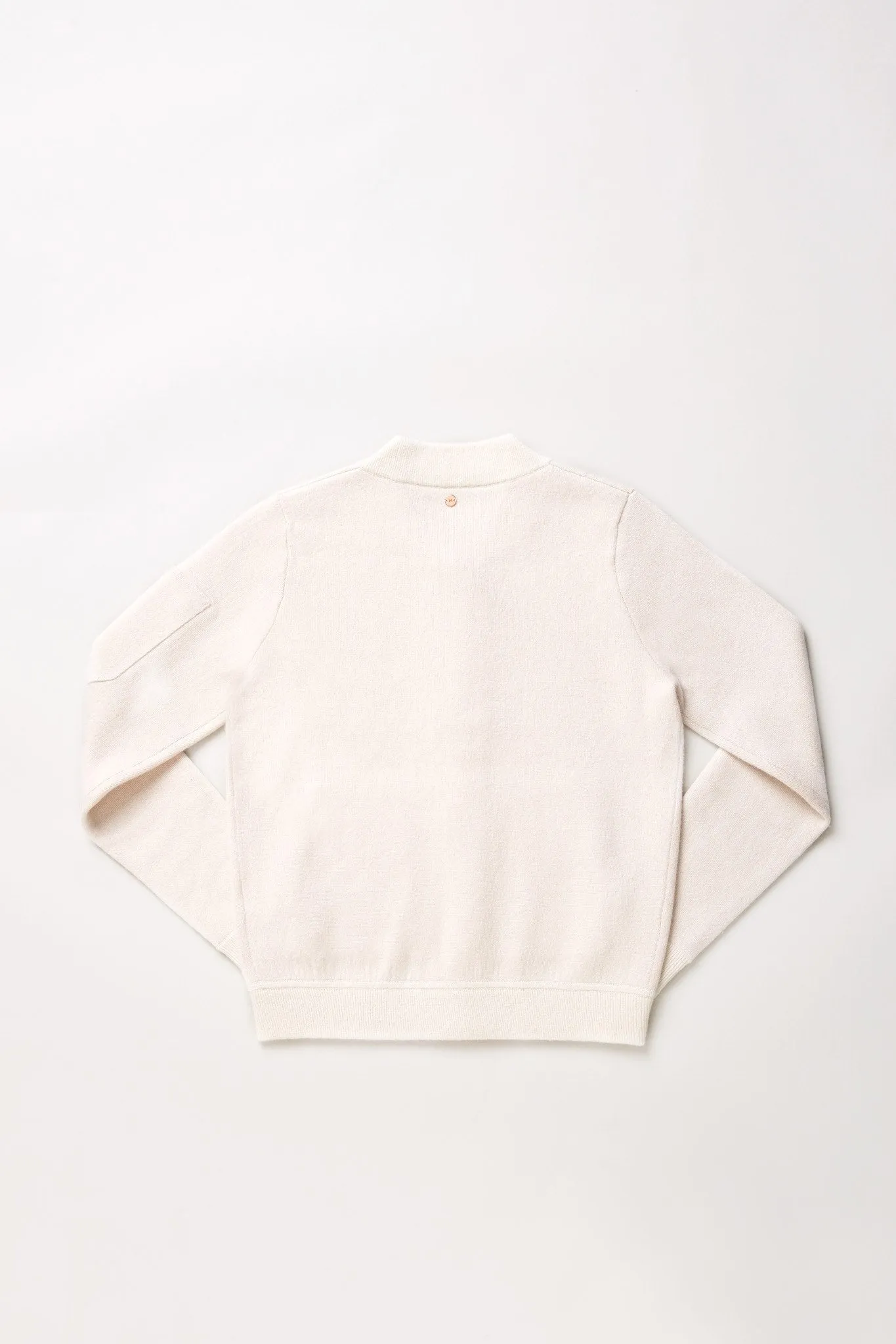 Globe-Trotter Two-Tone Cashmere Bomber - Winter White X Camel