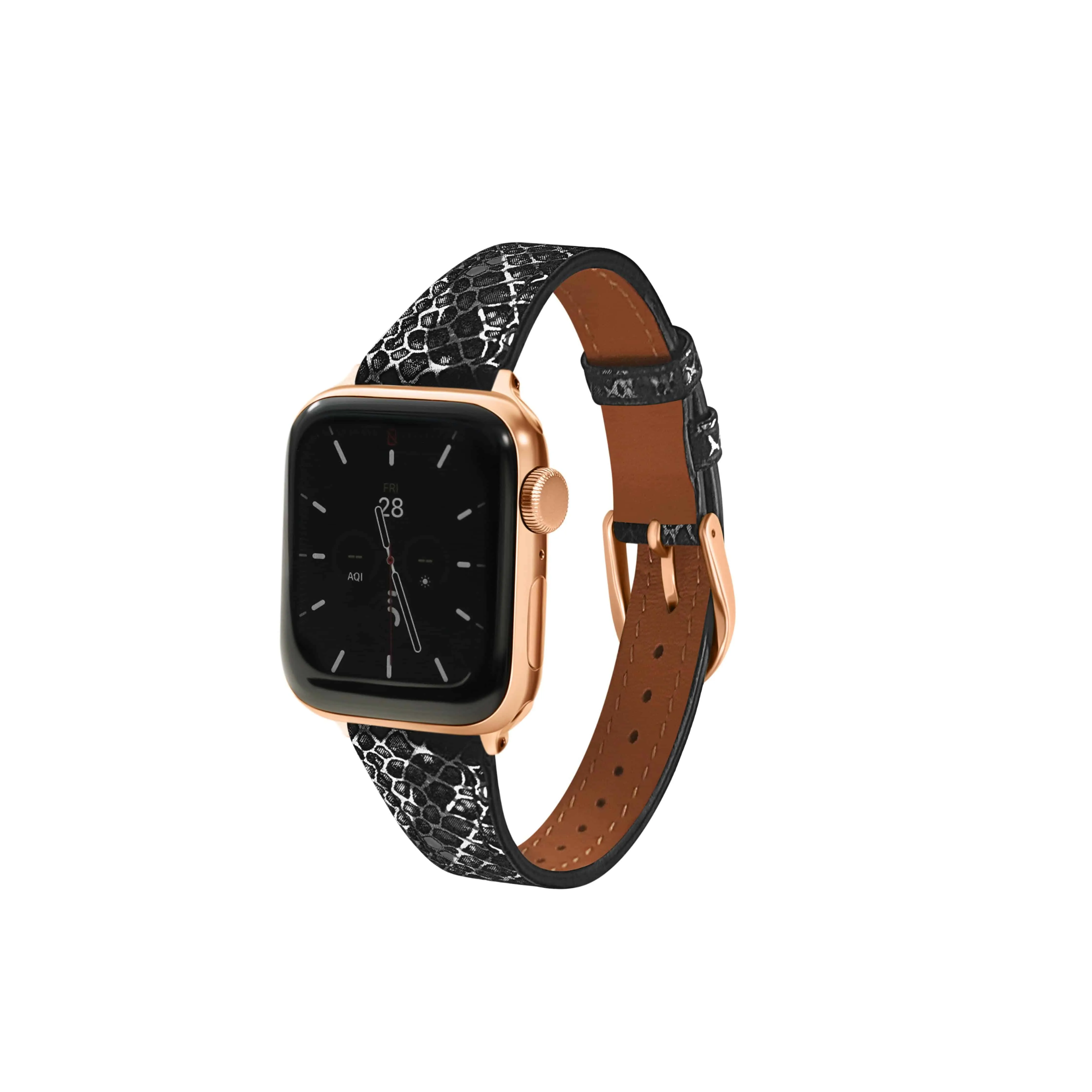 Goldenerre Metallic Snakeskin Printed Band for the Apple Watch