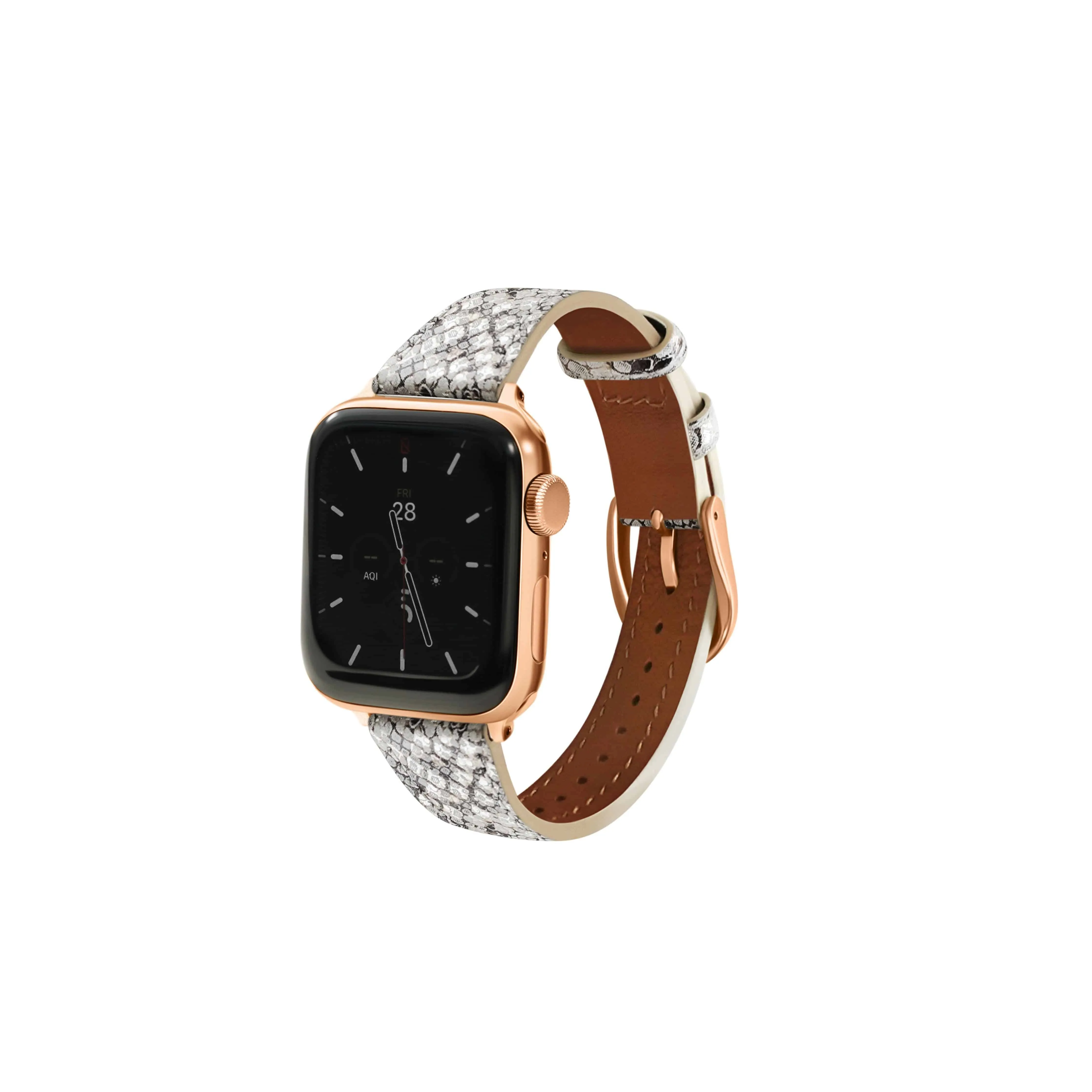 Goldenerre Metallic Snakeskin Printed Band for the Apple Watch