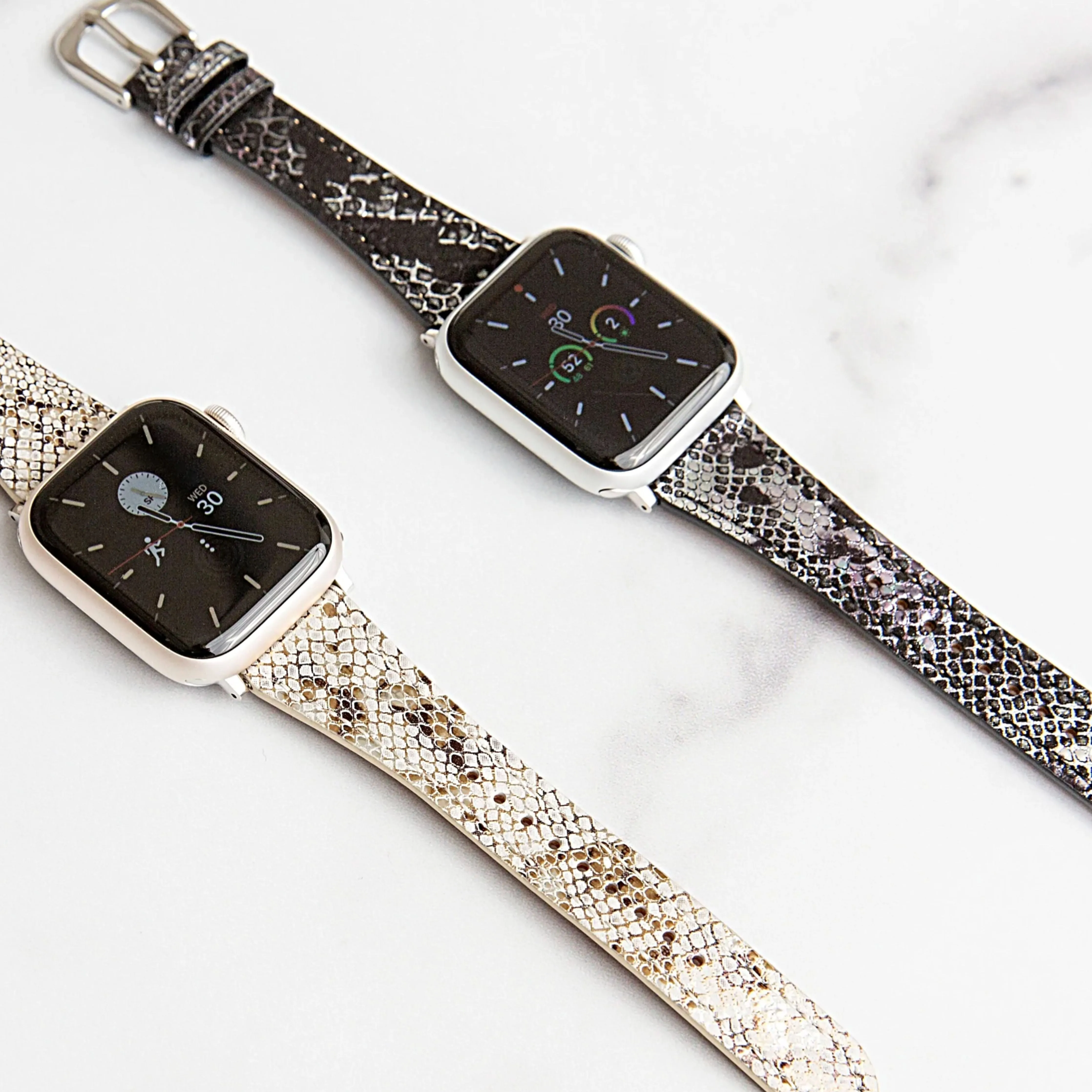 Goldenerre Metallic Snakeskin Printed Band for the Apple Watch