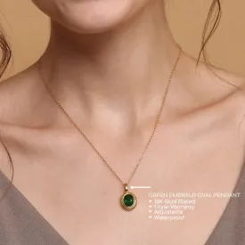 Green Emerald Oval Pendant