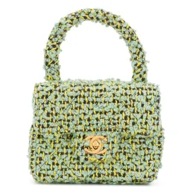 Green Tweed Mini Kelly Flap Bag