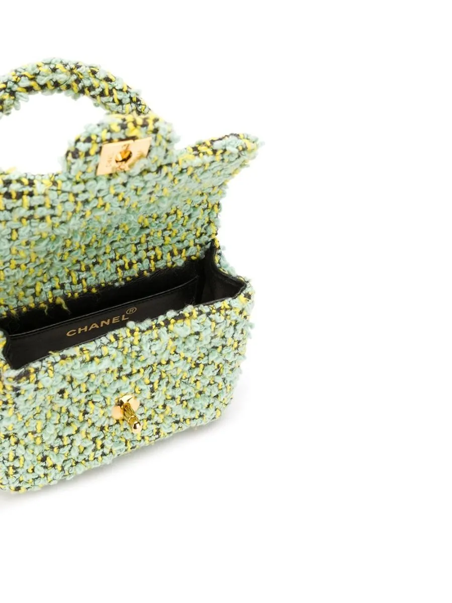 Green Tweed Mini Kelly Flap Bag