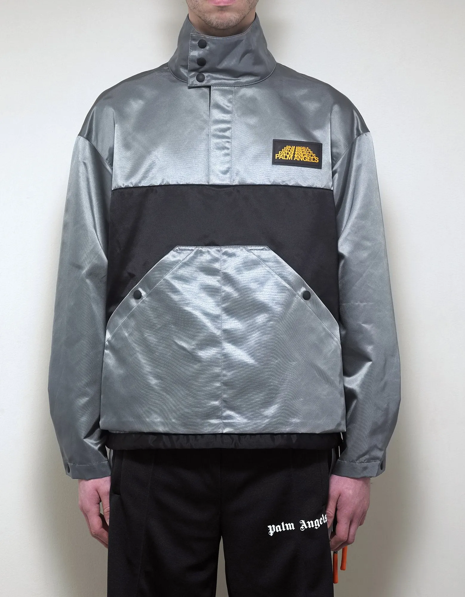 Grey Block Panel Rain Jacket