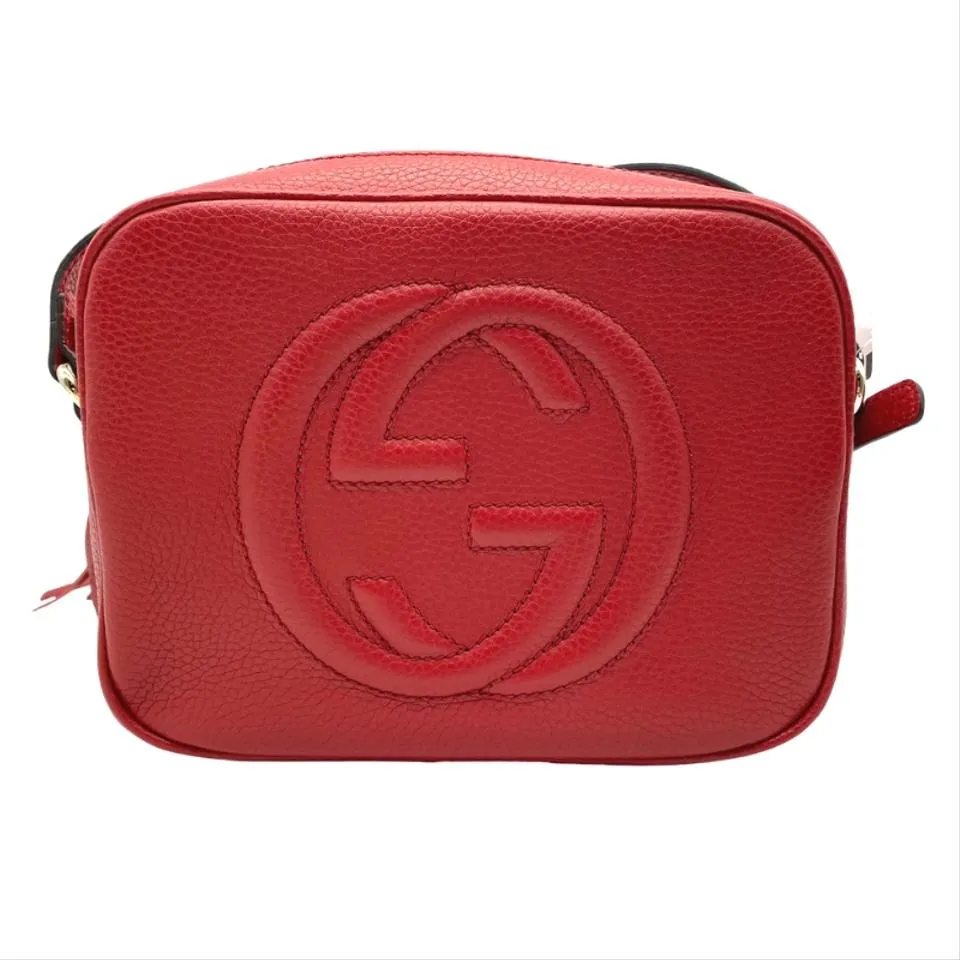 Gucci Soho Disco Vibrant Red Calfskin Leather Shoulder Bag