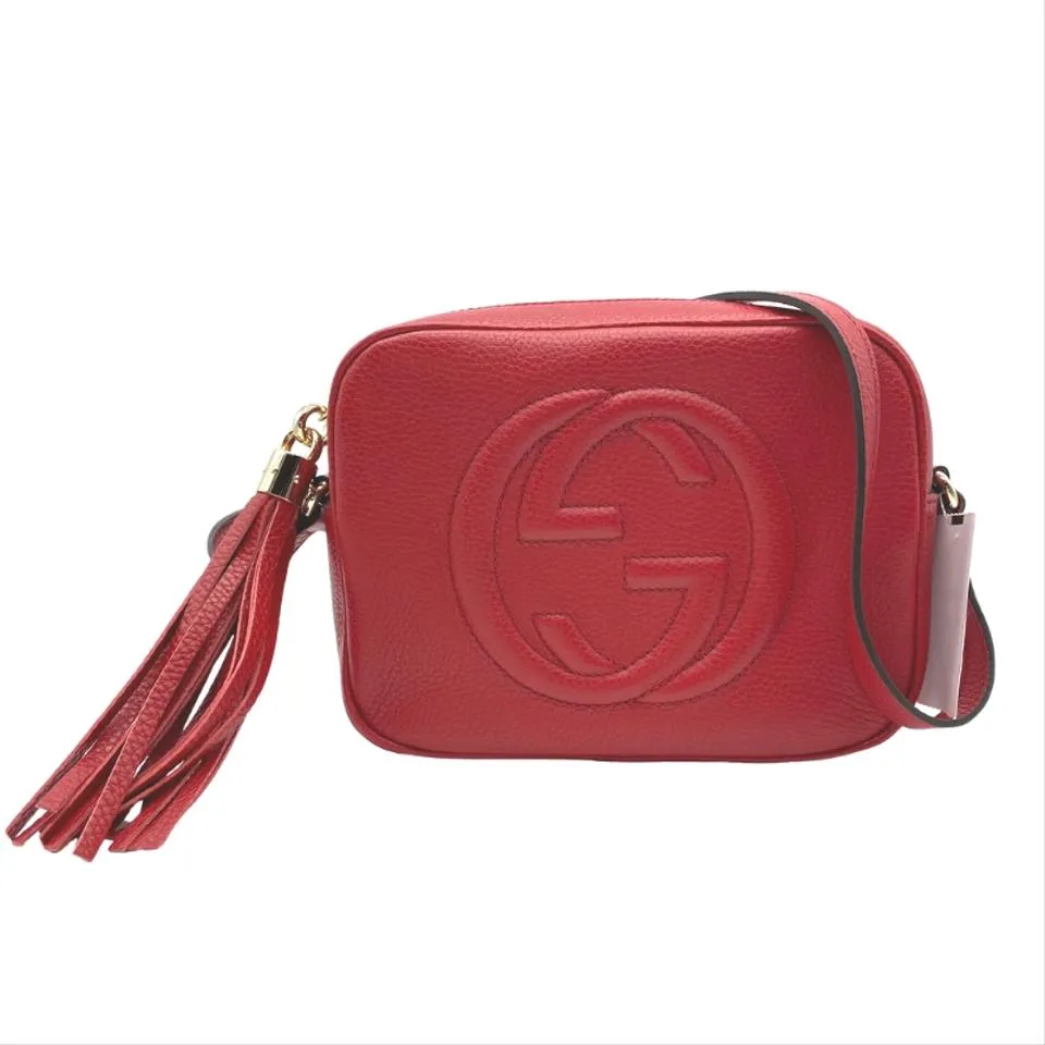 Gucci Soho Disco Vibrant Red Calfskin Leather Shoulder Bag