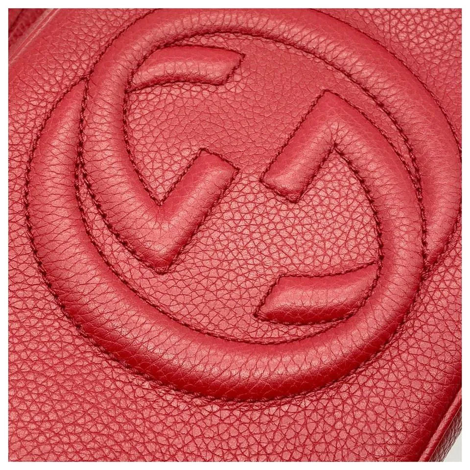 Gucci Soho Disco Vibrant Red Calfskin Leather Shoulder Bag