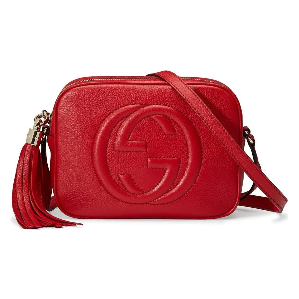 Gucci Soho Disco Vibrant Red Calfskin Leather Shoulder Bag