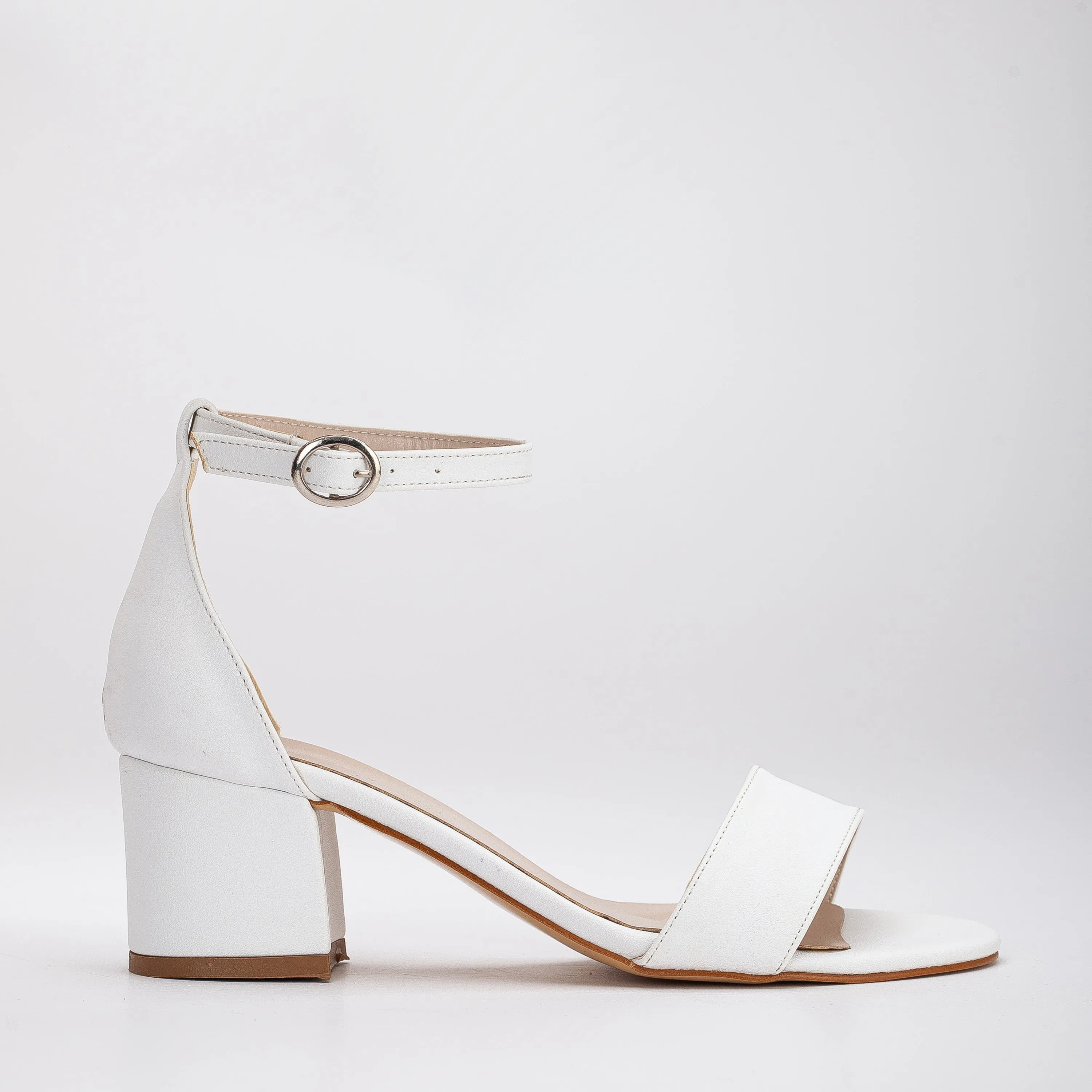 Hera - White Wedding Sandals with Ribbon