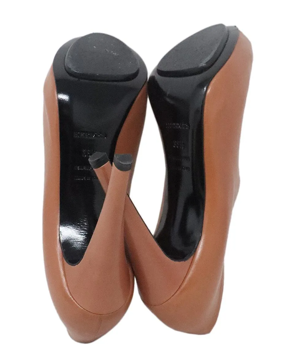 Hermes Tobacco Brown Leather Heels sz 8.5