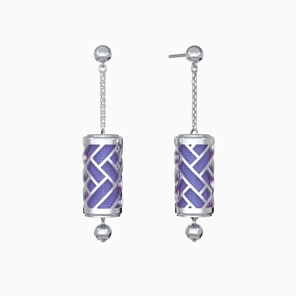 Hue Silk Earrings - Dawn Mauve - Sterling Silver