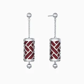 Hue Silk Earrings - Mangosteen Red - Sterling Silver