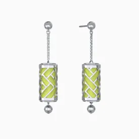 Hue Silk Earrings - Pomelo Green - Sterling Silver