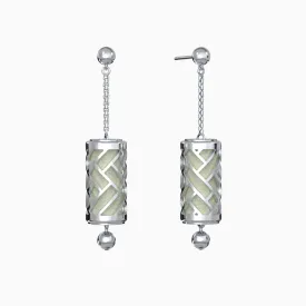 Hue Silk Earrings - Shophouse Olive - Sterling Silver