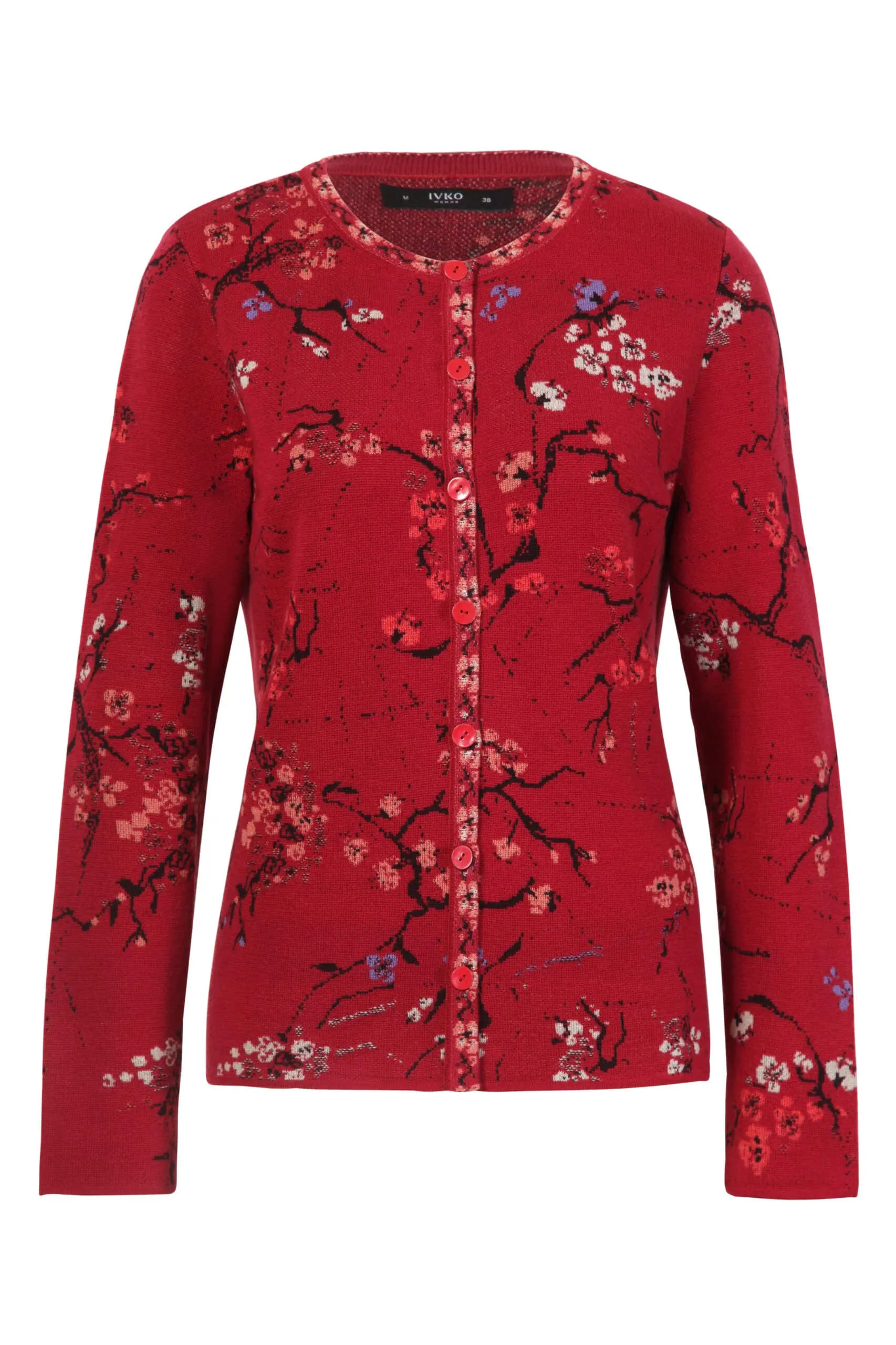 Jacquard Cardigan - Red