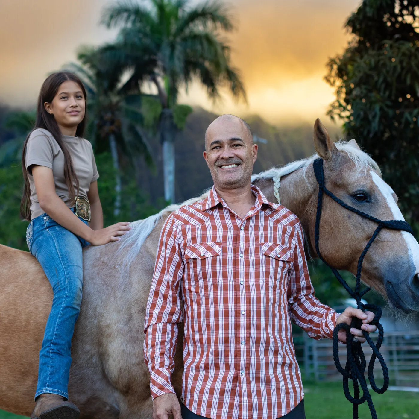 Kauai Red Palaka Western Snap Shirt