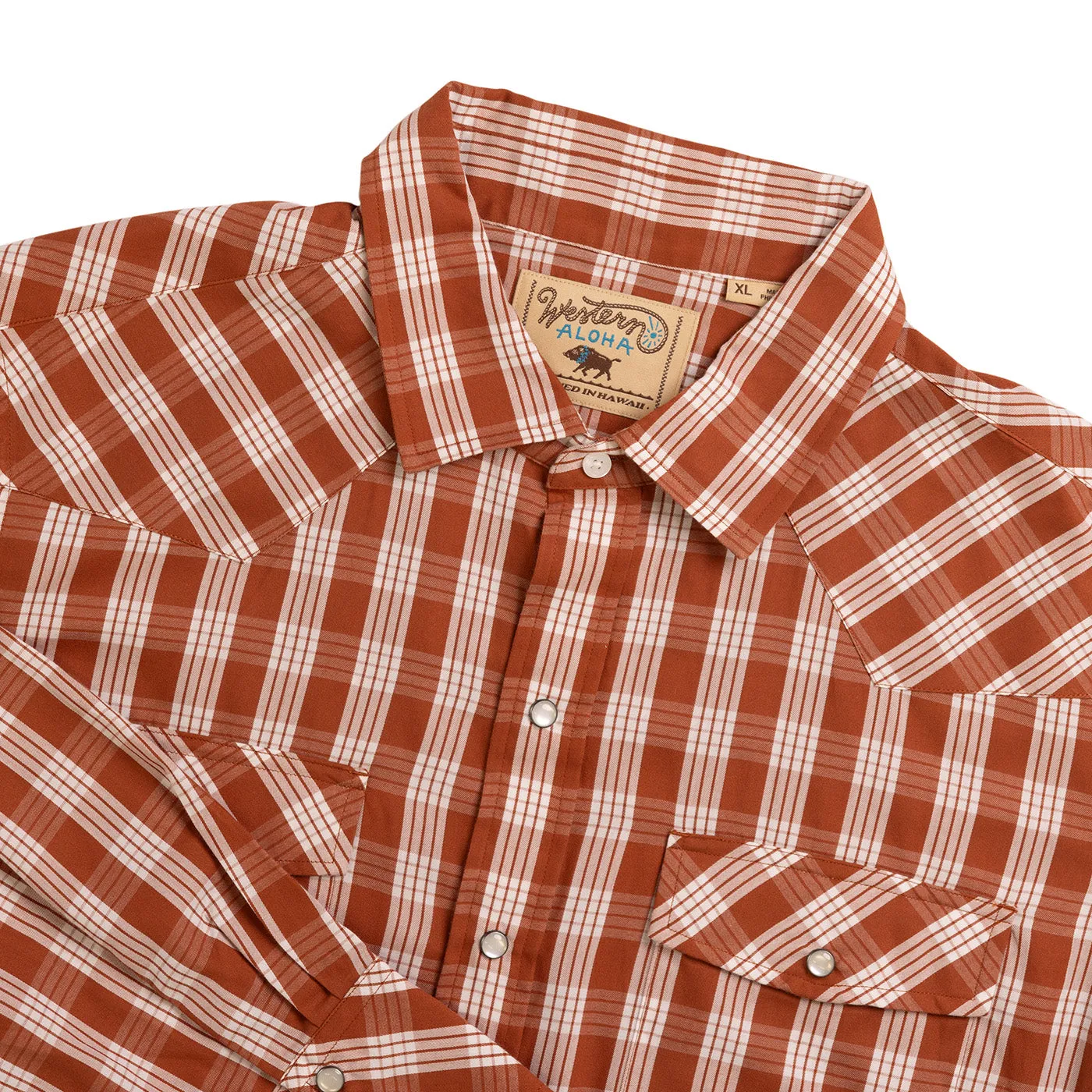 Kauai Red Palaka Western Snap Shirt