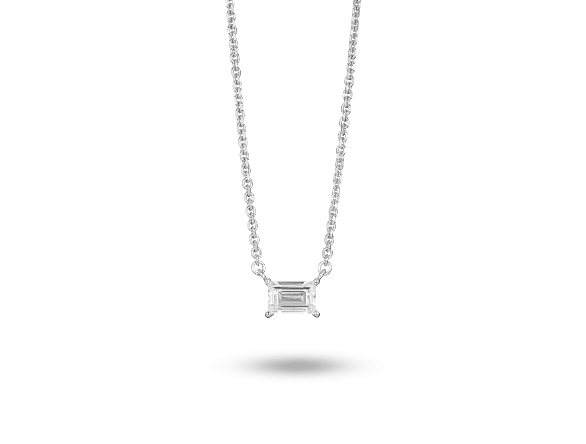 Lab-Grown Diamond ¼ct. Mini Baguette Pendant | White