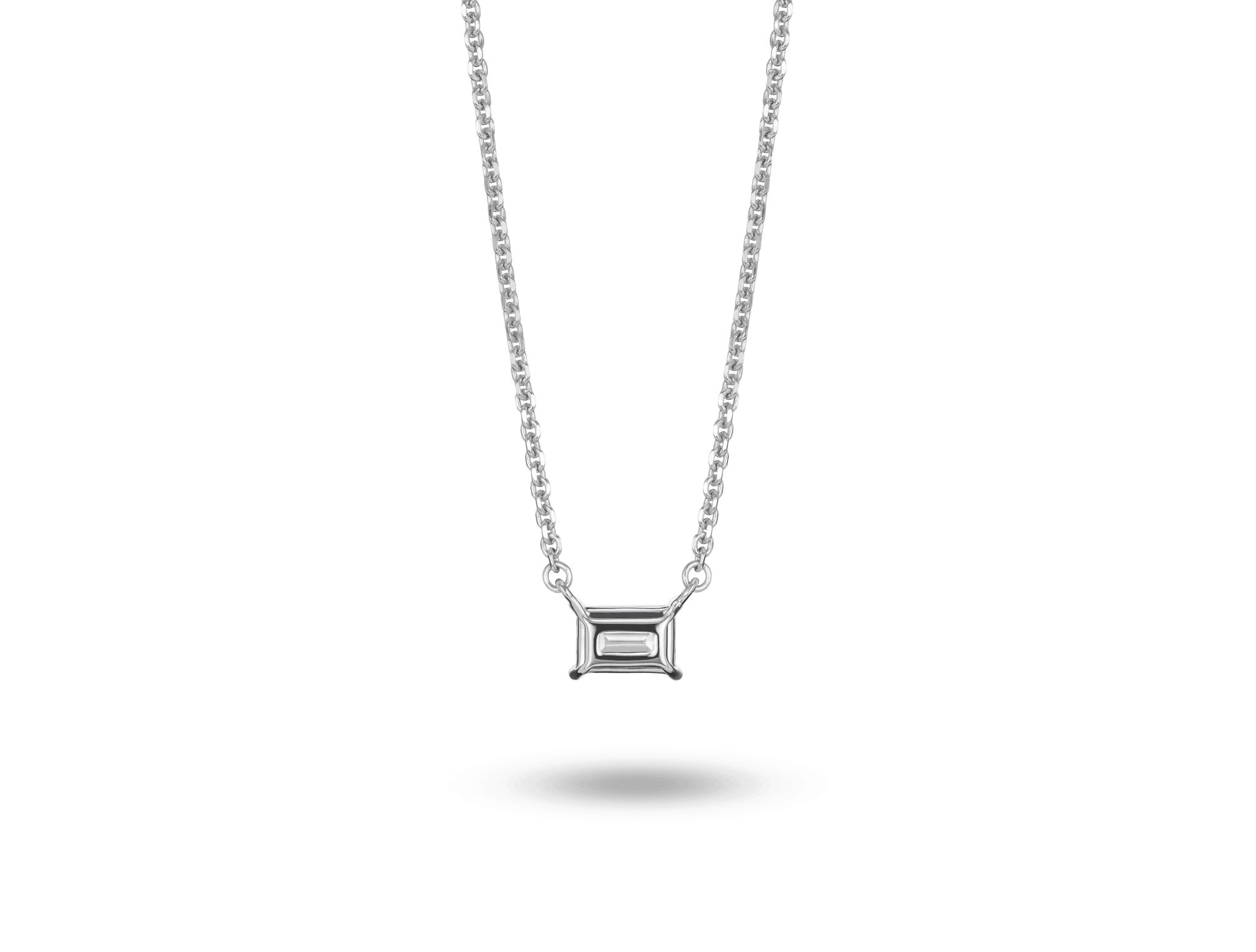 Lab-Grown Diamond ¼ct. Mini Baguette Pendant | White