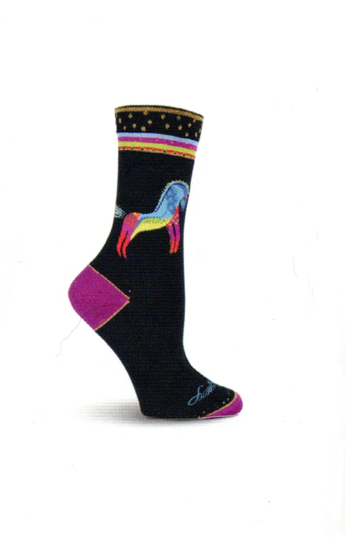 Laurel Burch Rainbow Horses Sock