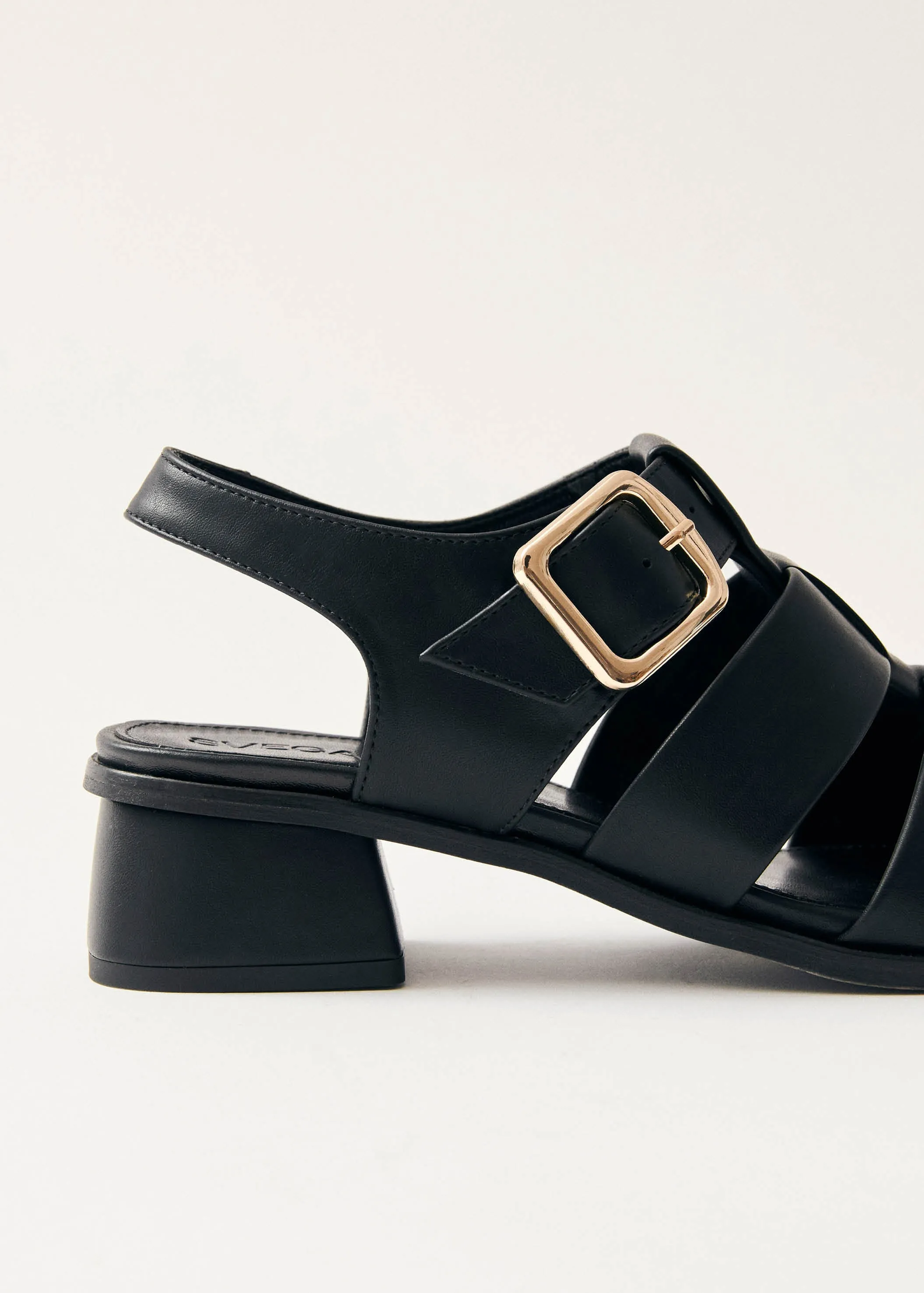 Leona Black Vegan Leather Sandals