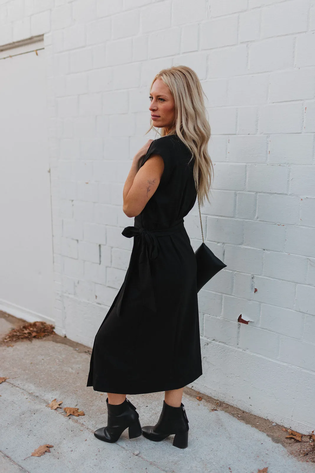 Liverpool Black Wrap Dress