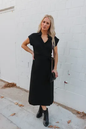 Liverpool Black Wrap Dress