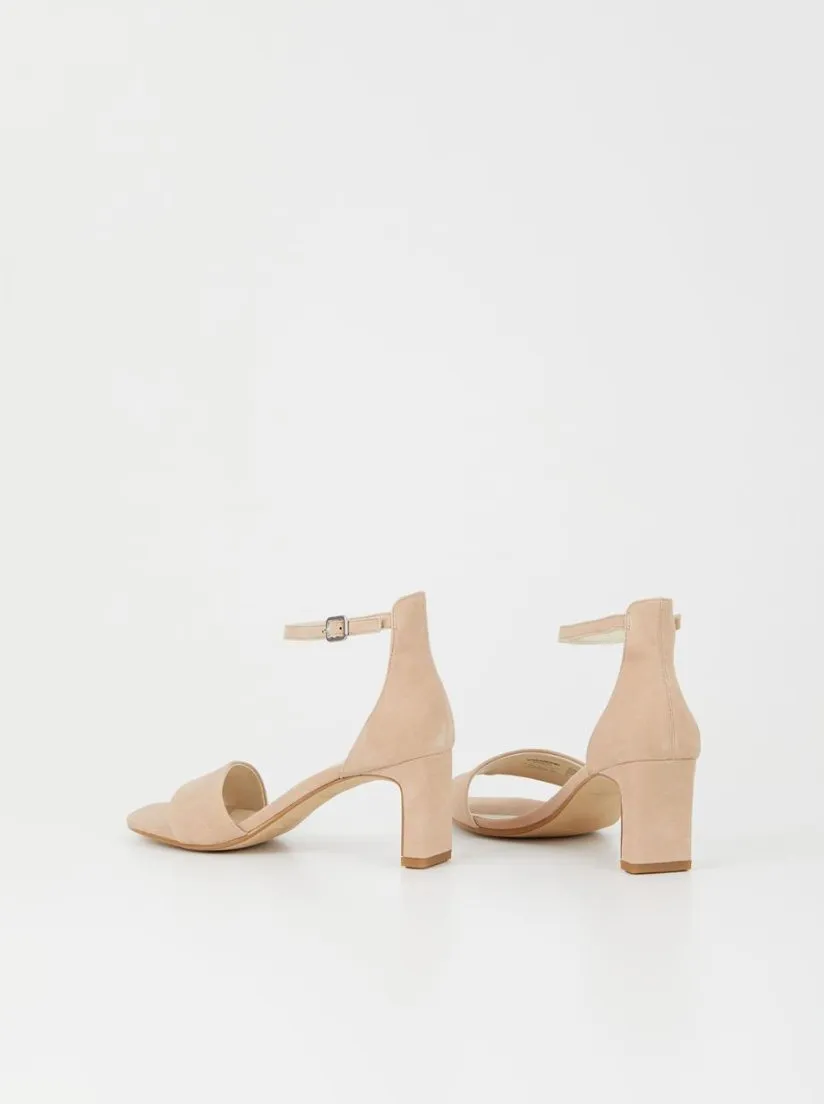 Luisa is the high-heeled sandals beige suede  - Vagabon