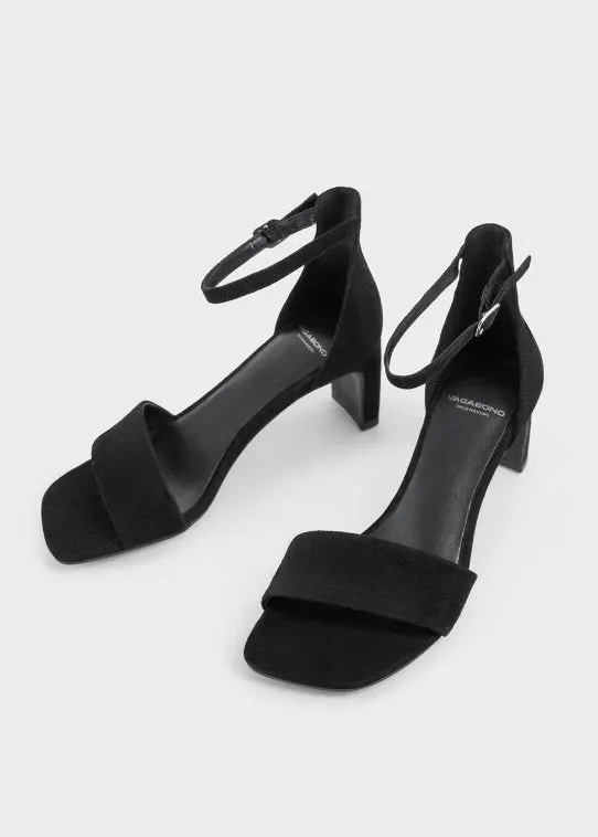 Luisa is the high-heeled sandals Black suede  - Vagabon