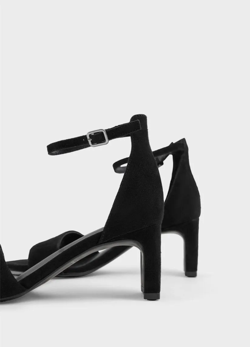 Luisa is the high-heeled sandals Black suede  - Vagabon