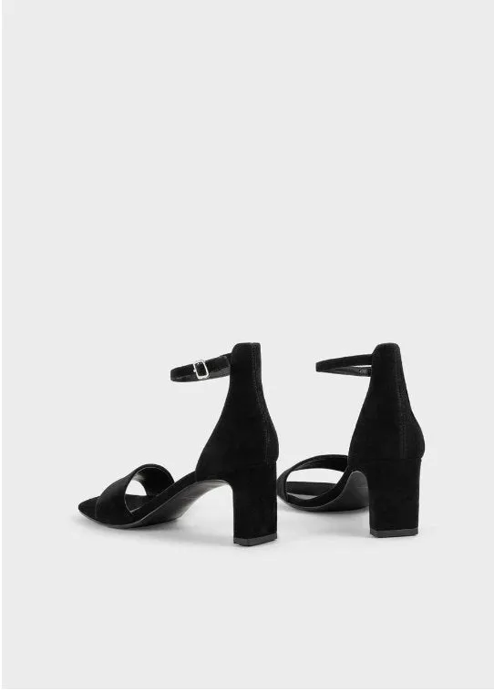 Luisa is the high-heeled sandals Black suede  - Vagabon