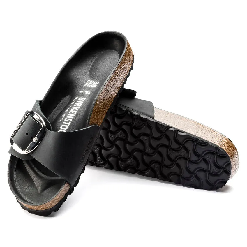 Madrid Big Buckle Oiled Leather Black