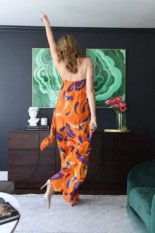 Mango Paisley Wrap Jumpsuit