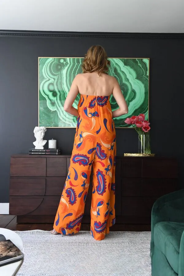 Mango Paisley Wrap Jumpsuit